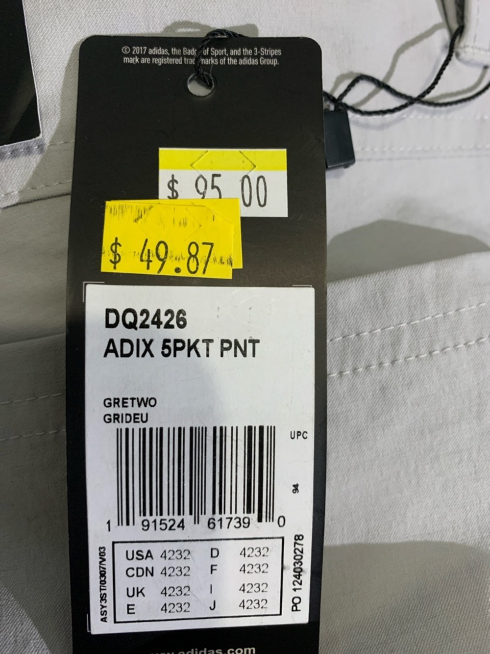 adidas Tapered Pants in Light Gray - Picture 4 of 5